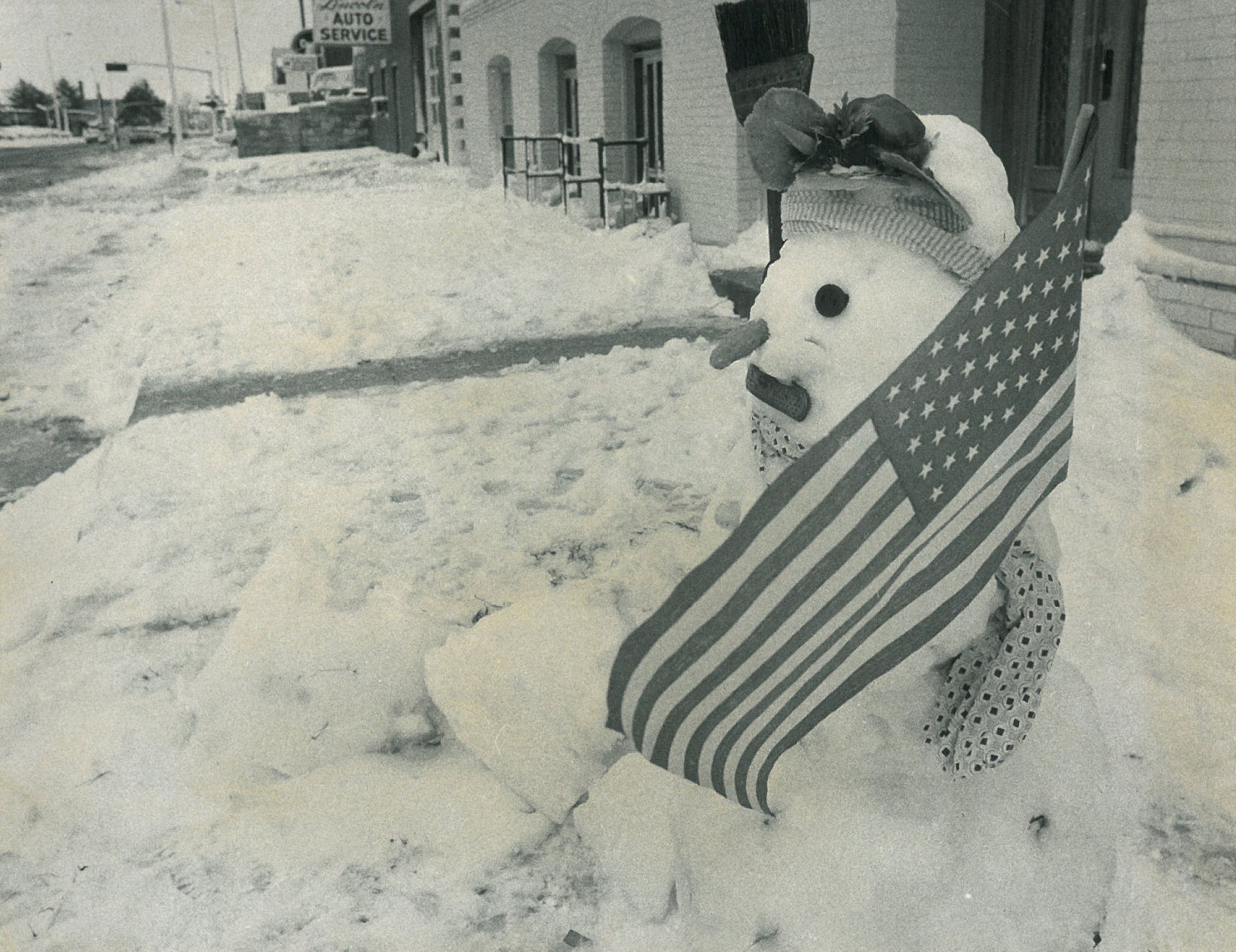 Patriotic snowman